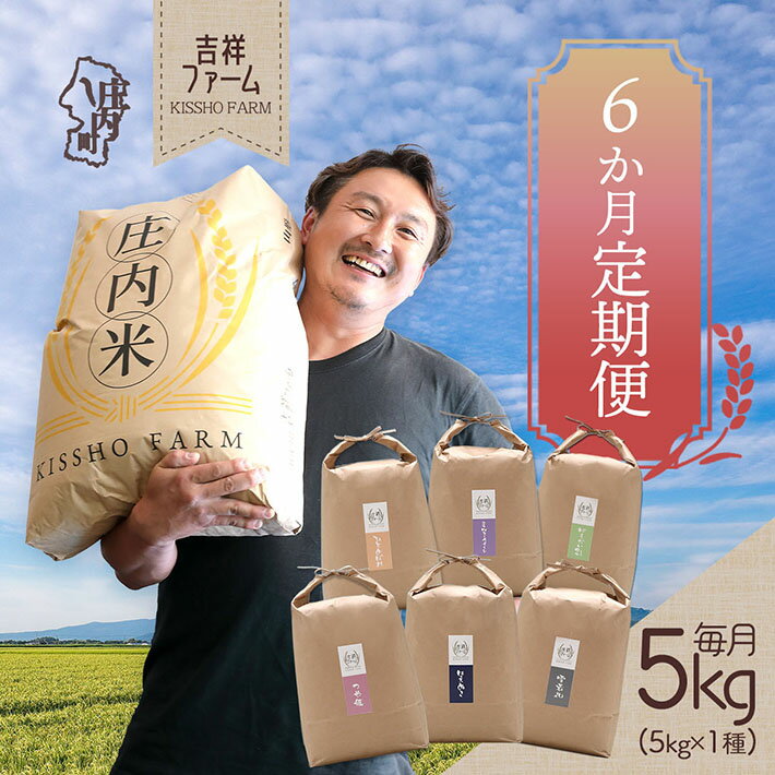 【ふるさと納税】＜毎月中旬発送＞吉祥ファーム 庄内町産おいしい米 6か月定期便！ 選べる配送開始月 ブランド米 2025年産 ふるさと納税 米 定期便 山形県