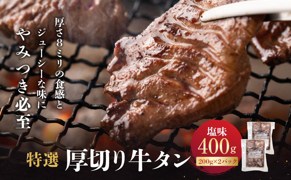 特選厚切り牛タン　塩味　400g（200g×2パック）宮城県共通返礼品