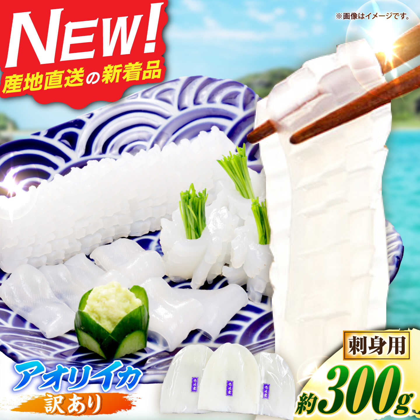 【ふるさと納税】【訳あり】アオリイカ 刺身用 300g　水烏賊 《壱岐市》【一支國屋】[JCC027] いか イカ 烏賊 海鮮 魚介 刺身 刺し身 お刺身 いか刺身 イカ刺し 甘い 甘味 旨味 柔らかい 肉厚 コリコリとした食感 歯応え 一本釣り