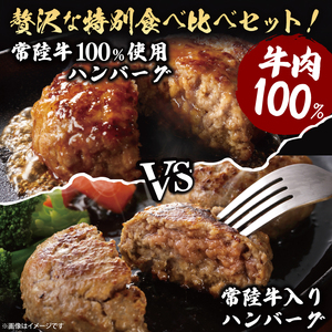 【茨城県共通返礼品】常陸牛100％ vs 常陸牛入りハンバーグの食べ比べセット （計10個入り）常陸牛使用｜ブランド牛 銘柄牛 和牛 黒毛和牛 国産 A5・A4ランク 等級 お肉 牛肉 真空 小分け 