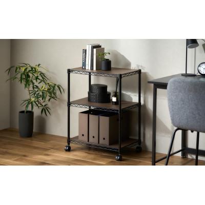 ふるさと納税 大河原町 カラーメタルラック ウッドボード付き CMM-55073B 黒　アイリスオーヤマ[53753278] |  | 02