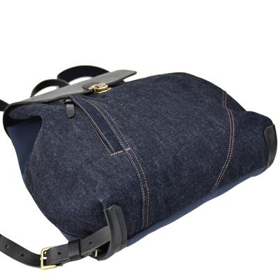 ふるさと納税 豊岡市 豊岡鞄　井原デニム×TOYOOKAKABAN　デニムリュック　ネイビー |  | 01