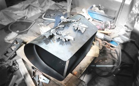 郵便 ポスト 鉄製 アイアンポスト 縁結び黒の葡萄 ネーム入り