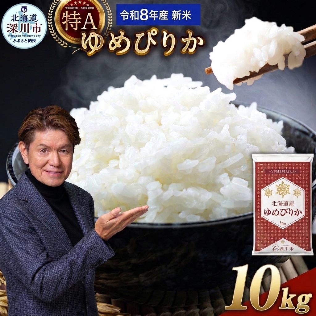 【 令和8年産 】 北海道産 ゆめぴりか 約10kg （ 約5kg × 2袋 ） 五つ星お米マイスター監修★ お米 米 こめ コメ 白米 【 2026年10月上旬~2027年8月下旬頃迄発送予定 】