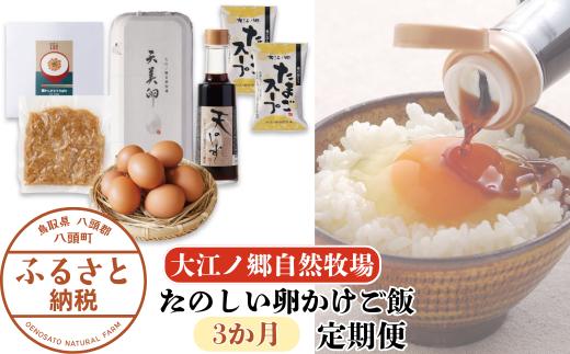 【3か月定期便】たのしい卵かけご飯定期便【平飼い卵】〈大江ノ郷自然牧場より直送〉