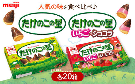 明治 たけのこの里 たけのこの里いちご＆ショコラ 各20箱（計40箱）[AOAA065]