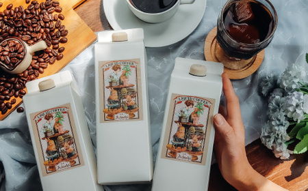 【定期便】＜６本×１２ヶ月＞ 贅沢リキッドコーヒー 無糖 定期便（１年） ７２本 ～ カフェ・アダチ 自家焙煎 珈琲 コーヒー アイスコーヒー ドリンク 飲料 カフェアダチ