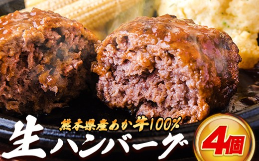 熊本県産あか牛100%生ハンバーグ 140g×4個 合計560g《30日以内に出荷予定(土日祝除く)》熊本県産あか牛 冷凍
