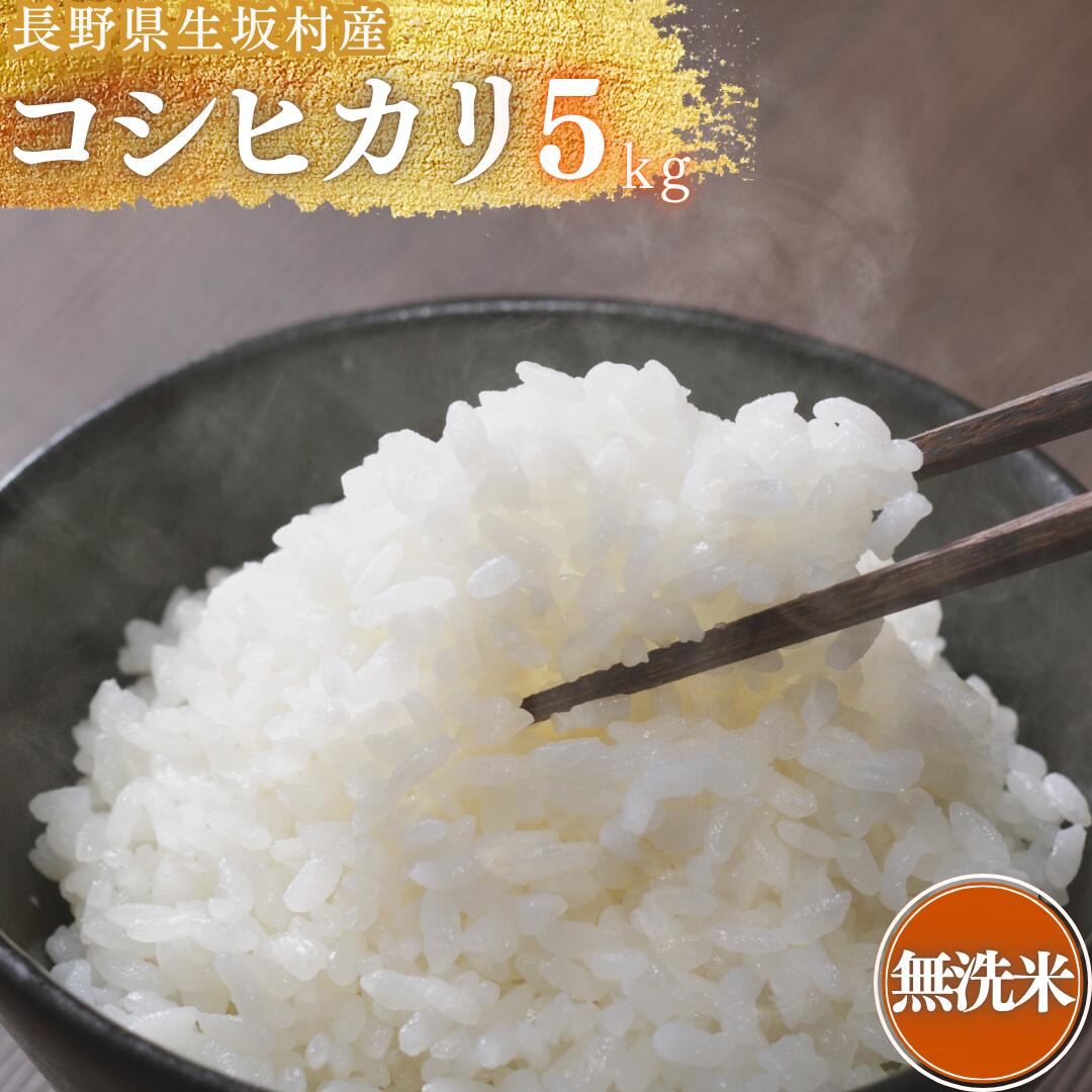 【ふるさと納税】【2026年米 先行予約】米 コシヒカリ 無洗米 5kg (1袋) 長野県産 生坂村産 コメ おこめ お米 こしひかり 白米 高地栽培 冷めてもモチモチ | 信州 長野県 生坂村 [株式会社野の香]