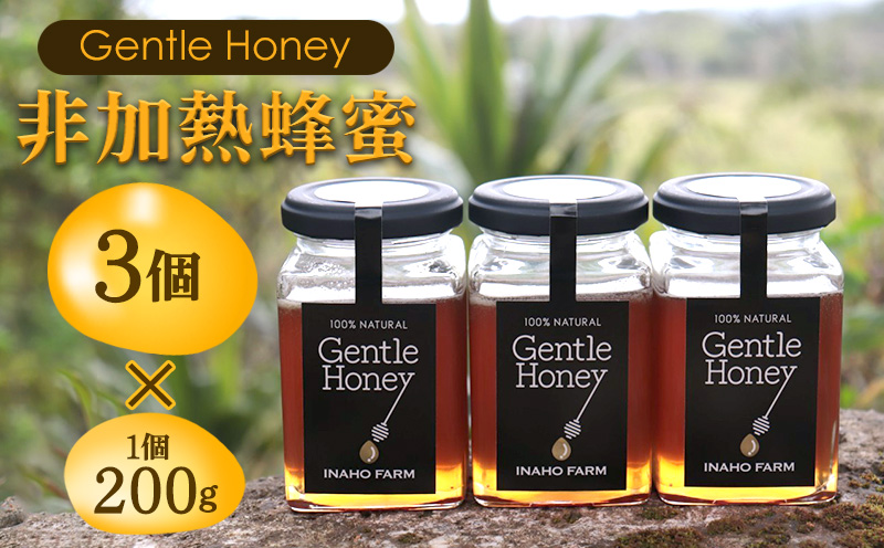 沖縄のやんばるで採れた非加熱はちみつ600g【Gentle Honey】 (200g×3個) 名護 なご 沖縄 おきなわ ハチミツ 県産 国産 自然 こだわり あまい 手作り 加工品 おいしい 美味しい はちみつ やんばる みつ 南国 まろやか 旨味