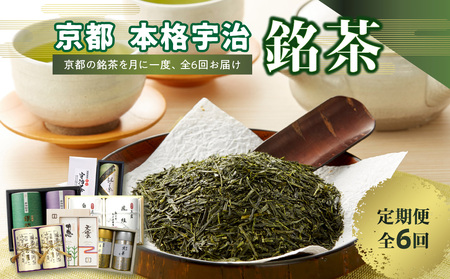 京都本格宇治　銘茶を毎月お届け≪全6回≫ 京都宇治 京都銘茶 お茶 お茶定期便 6回 宇治茶 銘茶 銘茶定期便  高級玉露 かぶせ茶 高級煎茶 宇治銘茶詰合せ 人気銘茶 ギフト 木津川市 ふるさと納税 贈答用  0001-T05