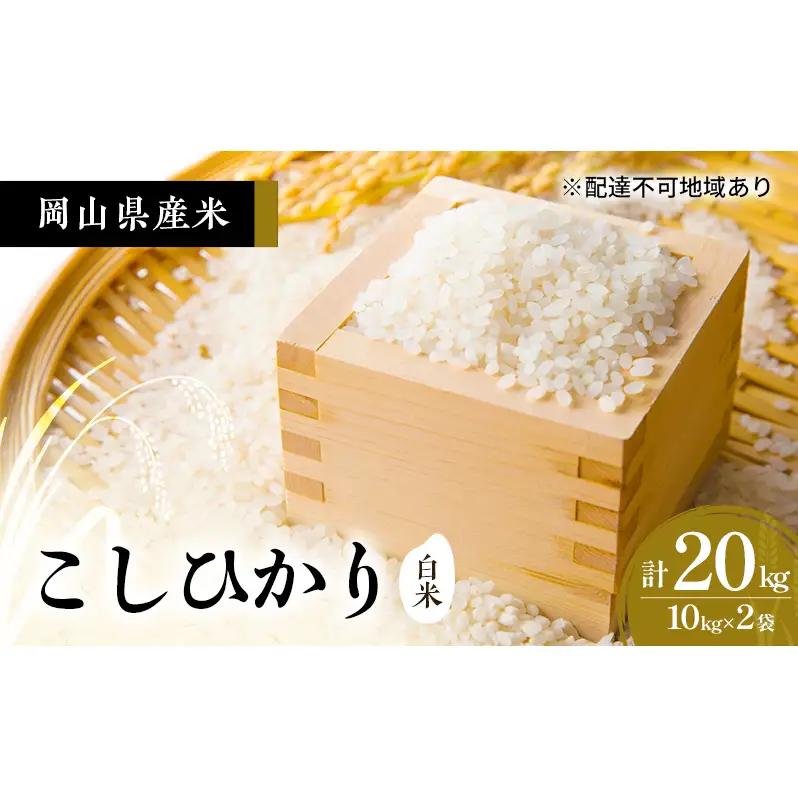 2026年度 先行受付 新米 岡山県産米 白米  こしひかり 20kg(10kg×2袋) お米 コメ 国産 岡山