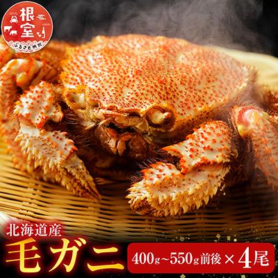 ふるさと納税 根室市 毛かに400g前後〜550g前後×4尾 D-70040