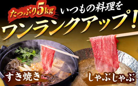 【訳あり】【A4?A5】博多和牛 しゃぶしゃぶすき焼き用 5kg（500g×10P） 吉富町/株式会社MEAT PLUS[BGAB021]