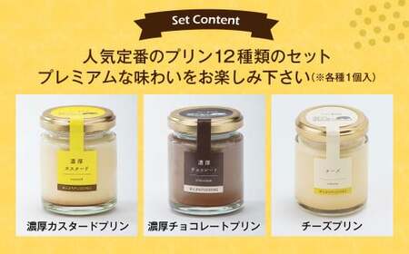 【2025年11月発送】【浜んまちPUDDING】 プリンづくし 12種類 詰め合わせ 80g×12個セット ／ プリン スイーツ デザート セット 手土産 冷蔵便 長崎県 長崎市