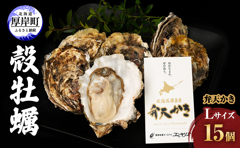 厚岸町 新ブランド 『 弁天かき 』 Lサイズ 15個  北海道 牡蠣 カキ かき 生食 生食用 生牡蠣