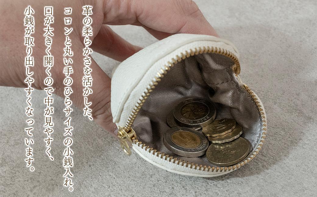 本革 ラウンドミニポーチ 日本製 レザー 革製品 小銭入れ コインケース 小物 収納 Liete vivid オリーブ