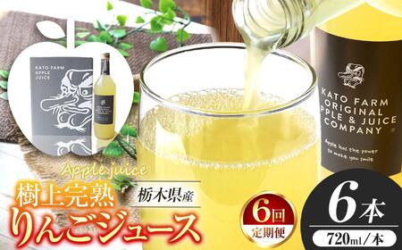 [ふるなび限定企画]【定期便6回】栃木県矢板市産 樹上完熟100％りんごジュース 720ml×6本入  | 林檎 リンゴ 果汁100% 産地直送 (毎月お届け） FN-Limited-PR