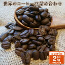 【ふるさと納税】【4ヶ月定期便】世界の コーヒー豆 詰め合わせ 合計2kg 500g （100g×5種） コーヒー 珈琲 自家焙煎 飲料 ドリンク 飲み比べ お取り寄せ 熊本県 阿蘇 高森町 送料無料