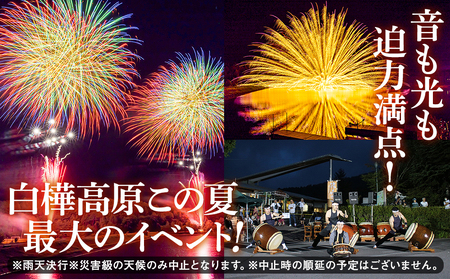 白樺高原花火大会メッセージ花火の打ち上げ・スターマイン①(観覧席付) 