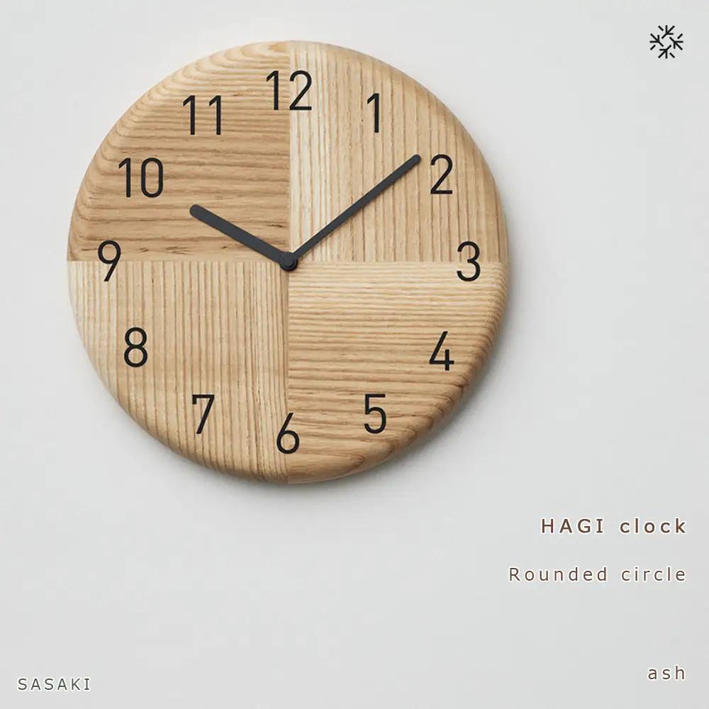 HAGI clock - Rounded circle　SASAKI【旭川クラフト(木製品/壁掛け時計)】ハギクロック / ササキ工芸【ash】|時計_03456