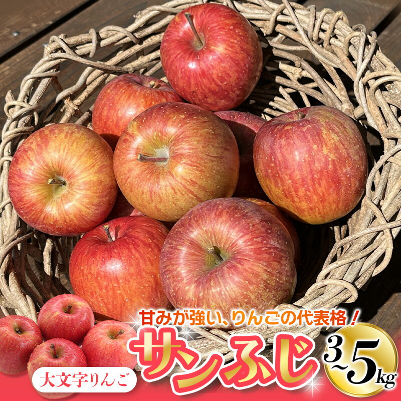【ふるさと納税】人気No.1！りんご サンふじ 3kg 5kg 大文字りんご園 12月上旬より順次発送 / 蜜 蜜入り 国産 樹上完熟 幻のりんご 林檎 果物 くだもの フルーツ 産地直送 予約 送料無料