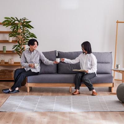 ふるさと納税 大川市 ヴィンセント 幅200cm ごろ寝ソファ ソファベッド NA×ダークグレー【モーブル】【大川家具】 |  | 01