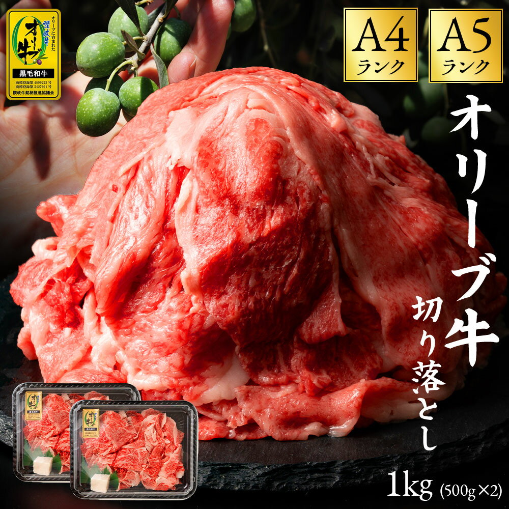 【ふるさと納税】黒毛和牛 オリーブ牛 切り落とし 約500g×2 総重量1.1kg [ 讃岐牛 すき焼き しゃぶしゃぶ 焼肉 ランキング ブランド牛 小間 牛肉 お肉 国産 一押し 送料無料 A4 A5 牛肉　切り落とし 三豊市 20000 20,000円 返礼品 人気 セット サヌキ畜産フーズ株式会社 ]