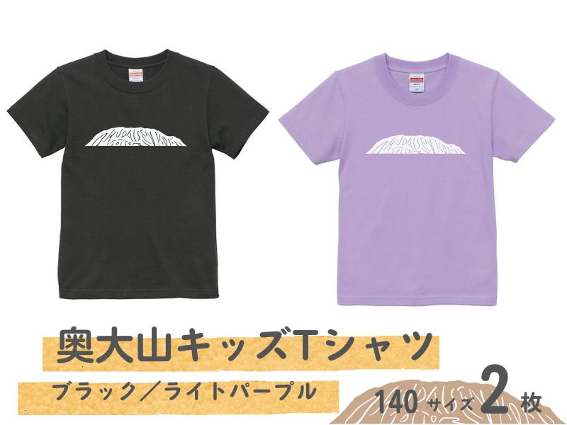 
奥大山キッズTシャツ2枚(B)ブラック／ライトパープル【140サイズ】B140-2 1015
