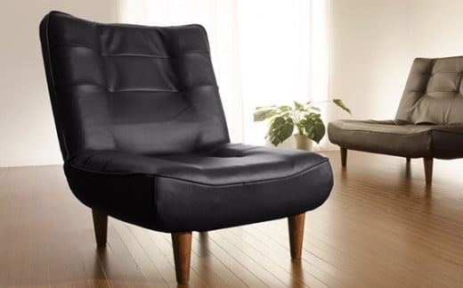 和楽ハイバックソファ1P　A327PVCレザーブラック ／ 家具 インテリア おしゃれ 椅子 神奈川県 No.523