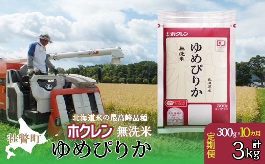 【令和6年産米】【10ヶ月定期配送】（無洗米300g）ホクレンゆめぴりか SBTD151