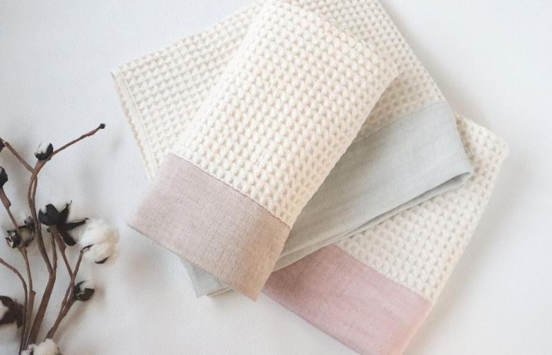 【オーガニック100％】泉州南部織 cherirワッフルバスタオル3枚セット G1961