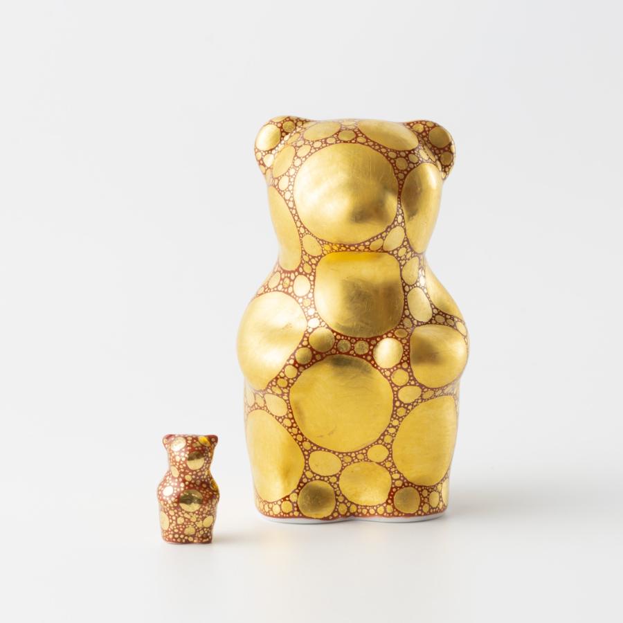 ＜momoco＞有田焼　momoco bear【小野鉄兵　金襴手ドット赤】