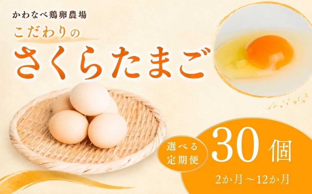
                  【選べる定期便】卵 さくらたまご 定期便 30個 連続お届け かわなべ鶏卵農場のこだわりのたまご | 定期便 青梅市産 国産 朝食 卵 たまご タマゴ 玉子 鶏卵 新鮮 卵かけご飯 TKG ゆで卵 ゆでたまご お弁当 料理 食品 グルメ お取り寄せ 小分け おすそ分け お裾分け ギフト 贈答 贈答用 贈り物 プレゼント 手土産 お土産 自宅用 家庭用 かわなべ鶏卵農場 東京都 青梅市
                