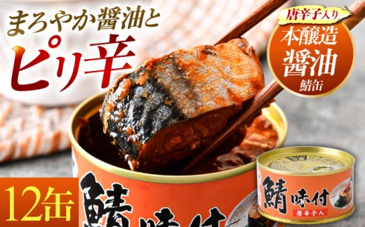 鯖味付缶詰【唐辛子入】12缶｜ サバ缶 鯖缶 さば缶 鯖 サバ さば 缶詰 サバ缶詰 鯖缶詰 缶 詰合せ 詰め合せ セット 非常食 防災 備蓄 常温 常備食 保存食 [BFAB017]