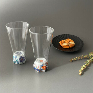 有田焼 ひとくちグラス（崋山窯手描き 2個セット）東洋セラミックス 食器 器 うつわ 陶磁器 皿 ギフト 贈答 35000円 3.5万円 au003