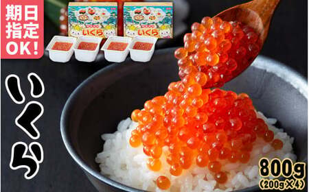 マスいくら醤油漬け 800g (200g×2パックを2箱)【 いくら醤油漬け 鱒 マス 鱒卵 鱒いくら 冷凍いくら 醤油漬け 冷凍 天然 小分け 海鮮 こどもの日 手巻き寿司 】RT1961
