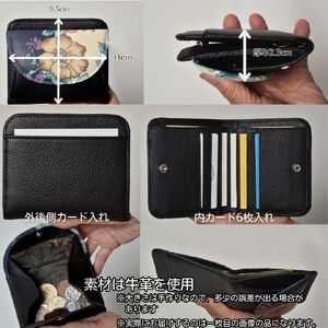 【１点物】二つ折りさいふ 皮革工芸品