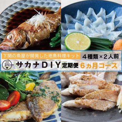 ふるさと納税 下関市 定期便 6ヶ月 サカナDIY 2人前 4 ~ 5 種×6ヶ月 魚料理キット CX202