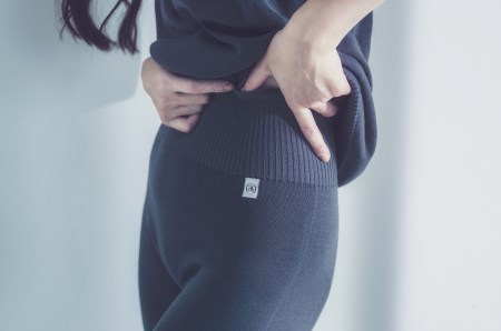 aroundsea WOMENS ウエストカバーニットレギンス【Mサイズ／ディープグレー】 [VC01153]