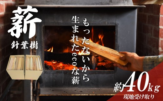 きこりの薪 針葉樹10箱 約40㎏（現地受け取り） │ 薪 ストーブ キャンプ用品 キャンプ BBQ バーベキュー 暖炉 静岡県 小山町