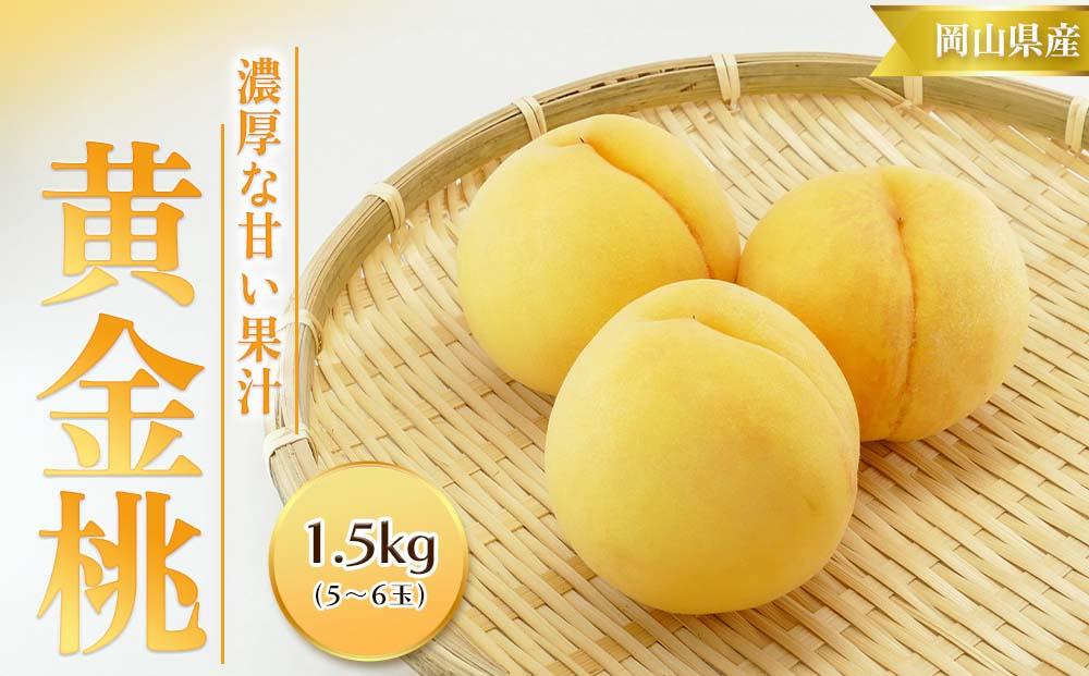 桃 2025年  黄金桃 1.5kg 5～6玉 もも モモ 岡山 国産 フルーツ 果物 ギフト 桃茂実苑