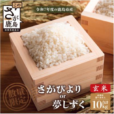 ふるさと納税 鹿島市 令和7年度産 鹿島市産 [さがびよりor夢しずく] 10kg 1袋【品種指定不可】玄米