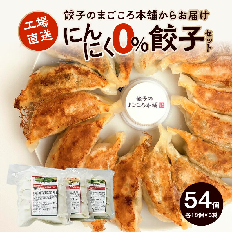 【ふるさと納税】にんにく0％ 餃子 3種類 3袋 セット 小分け 真心餃子 各18個入り 青じそ餃子 生姜餃子 にら ニラ餃子 ニンニク不使用 餃子のまごころ本舗 工場直送 中華 福岡県 久留米市 お取り寄せ 焼くだけ 簡単 グルメ 惣菜 おかず おつまみ 加工品 冷凍 送料無料