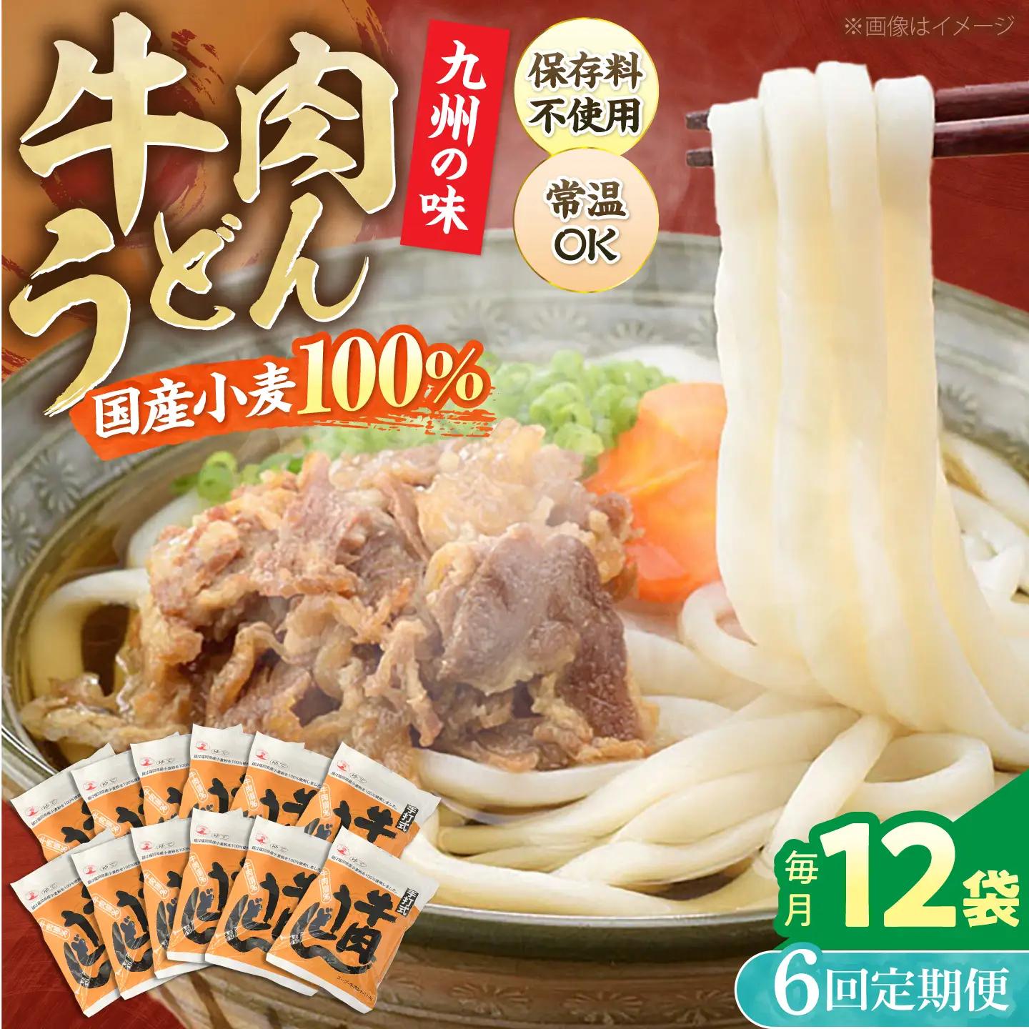 【全6回定期便】牛肉 うどん 12食 [VAI047]うどん 牛肉
