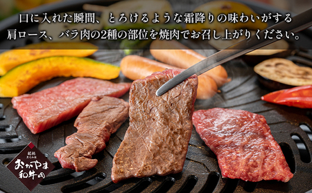 おかやま 和牛肉 A4等級以上 焼肉 用 約600g（肩 ロース 約300g、バラ 約300g） 牛肉