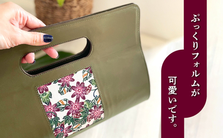 本革ぷっくりぽーぽーバッグ 【クオーレ】 | 紅琉 BINRYU アラヤプランニング株式会社 | 伝統工芸 びんがた 紅型 | テキスタイル 花柄 柄 モダン 和風 北欧  | 牛革 牛本革 本革 レ