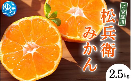 【先行予約】松兵衛みかん 2.5㎏ご家庭用  ※2025年10月下旬頃～2026年1月上旬頃に順次発送予定 / 和歌山県 柑橘 みかん 甘い 蜜柑 フルーツ 果物 くだもの 食品 人気  晩柑 おすすめ 送料無料 産地直送 由良町【nus002】