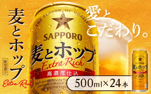 【！9/28で受付終了！】【北海道恵庭工場製造】麦とホップ 500ml×24本