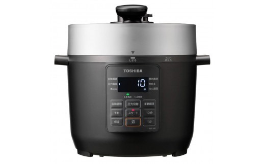 電気圧力鍋 東芝 RCP-30R(K) 家電 キッチン家電 人気 高圧力調理1.8気圧 時短調理 自動調理 簡単 炊飯 炒める 煮る 低温調理 無水調理 保温 1台8役 調理容量2L 満水容量3L 定番メニュー ハンバーグ カレー 角煮 スープ 筑前煮 おすすめ ブラック
